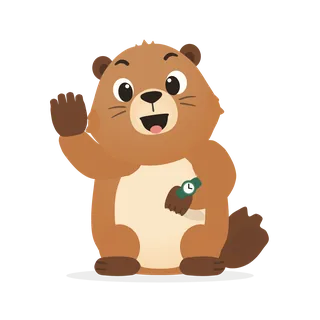 Marko the marmot, Burrow's mascot, waving hello from his burrow.